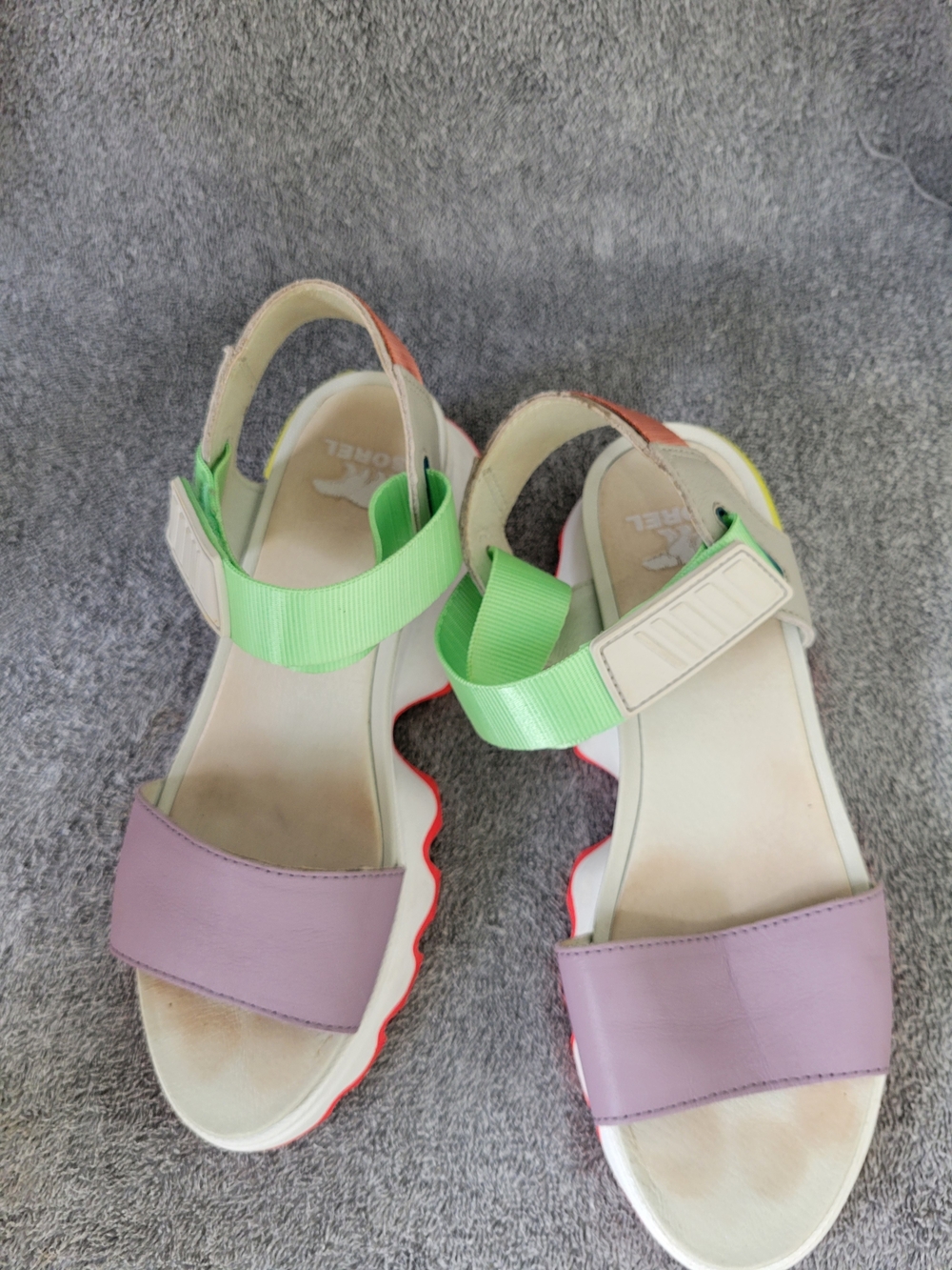 Sorel Lavender and Bright Green Women's Sport Sandals